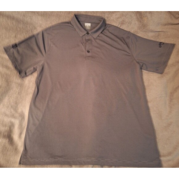 ⛳Callaway Opti-Dri Gray Golf Short Sleeve Logo Men Polo Shirt XL Pin Striped - Picture 1 of 12